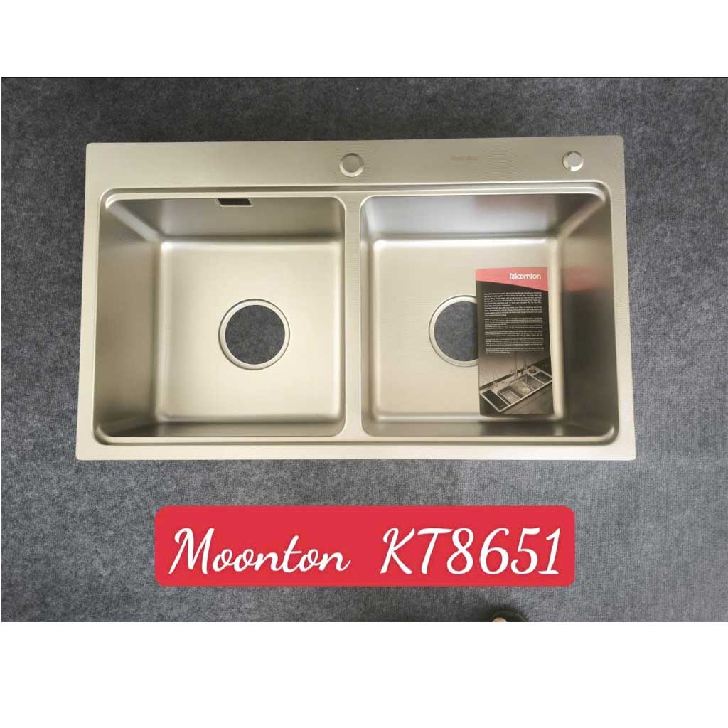 8651 Chậu rửa bát Moomton M8651 SUS304 inox chống xước - Ảnh 1