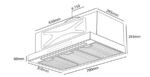 Hút mùi âm tủ Kocher TURBO X3D-350D-AUC tự động làm sạch mô tơ - Ảnh 2