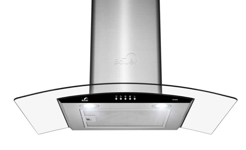 Máy hút mùi áp tường kính cong Inox 70cm Bauer BC70BSB