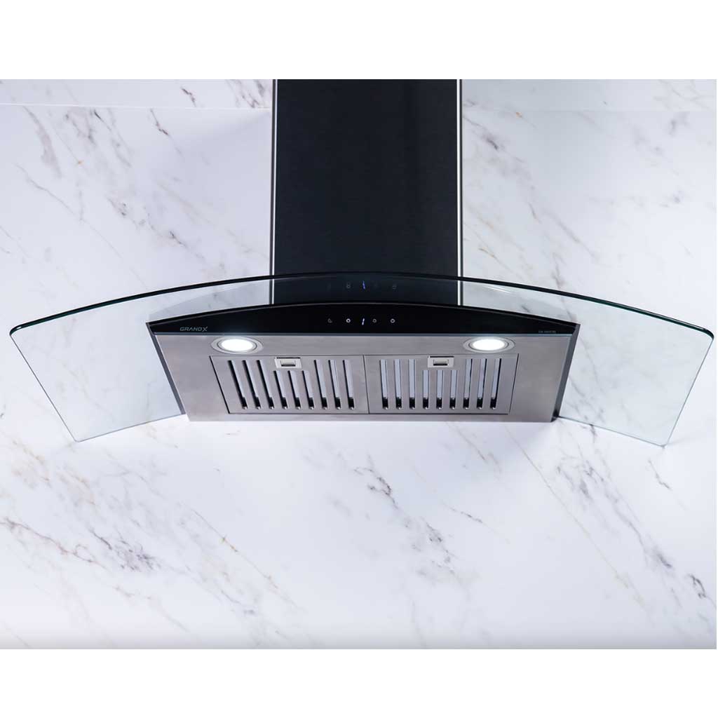 h70c55 Máy hút mùi kính cong Grandx GX H70C55B - Ảnh 1